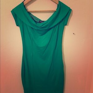 Elegant Green Off-Shoulder Dress